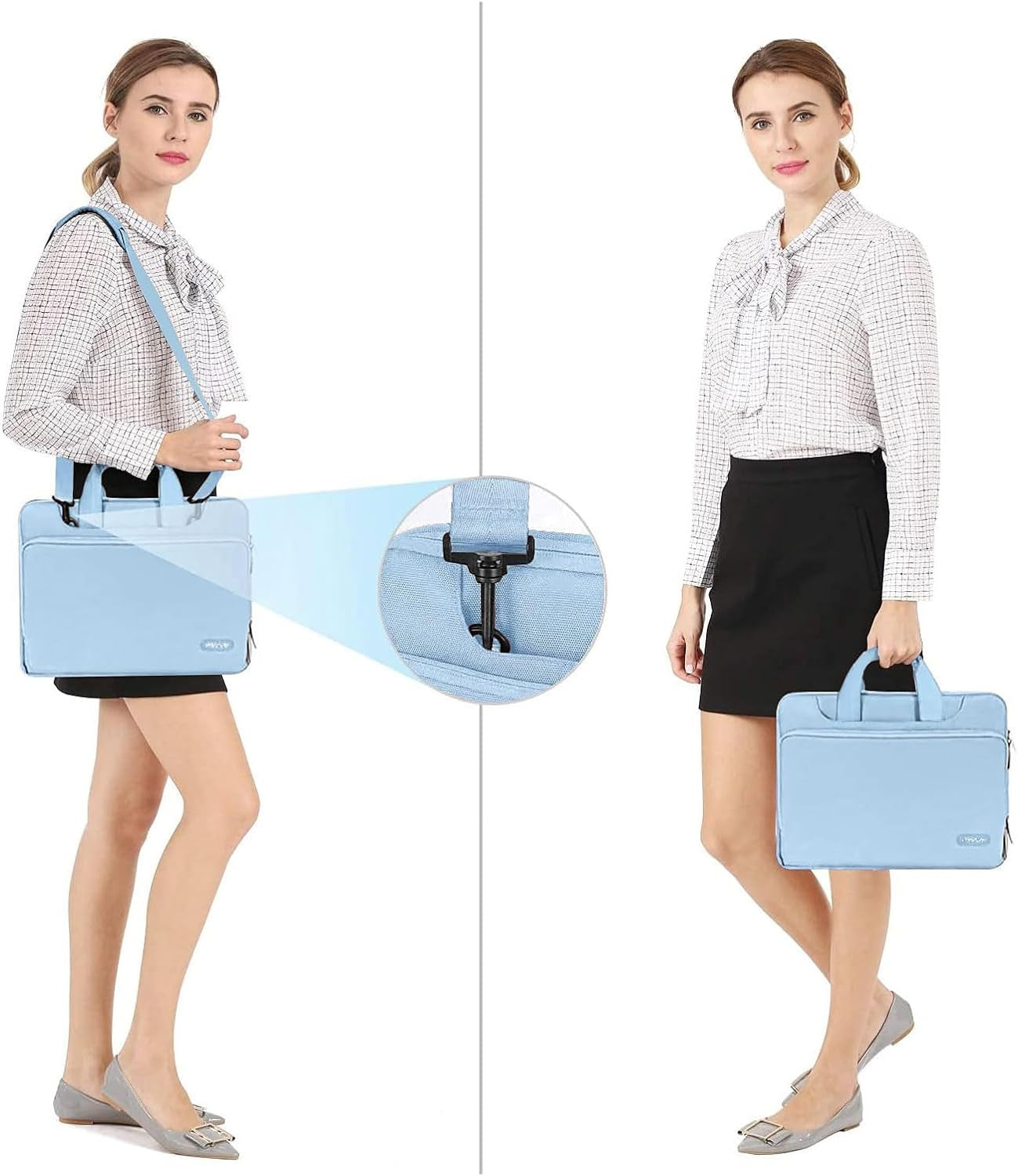 360 Protective Laptop Bag 15.6 Inch, 15-16 Inch Computer Bag Compatible with Macbook Air 15 Inch/Pro 16 Inch, Hp,Dell,Lenovo,Asus,Notebook, Laptop Carrying Case with Strap&Handle, Airy Blue