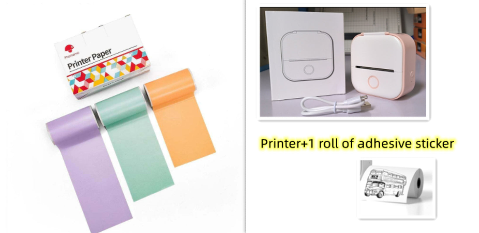 Portable Mini Thermal Label Printer Home Photo Printer Student Wrong Question Printer Bluetooth-Compatible Mini Label Printer Price Tag