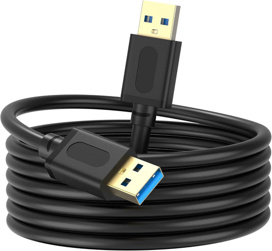 USB 3.0 a to a Male Cable 3Ft,Usb to USB Cable USB Male to Male Cable USB Cord with Gold-Plated Connector for Hard Drive Enclosures, DVD Player, Laptop Cooler (3Ft/1M)