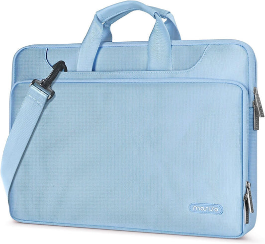 360 Protective Laptop Bag 15.6 Inch, 15-16 Inch Computer Bag Compatible with Macbook Air 15 Inch/Pro 16 Inch, Hp,Dell,Lenovo,Asus,Notebook, Laptop Carrying Case with Strap&Handle, Airy Blue