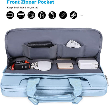 360 Protective Laptop Bag 15.6 Inch, 15-16 Inch Computer Bag Compatible with Macbook Air 15 Inch/Pro 16 Inch, Hp,Dell,Lenovo,Asus,Notebook, Laptop Carrying Case with Strap&Handle, Airy Blue